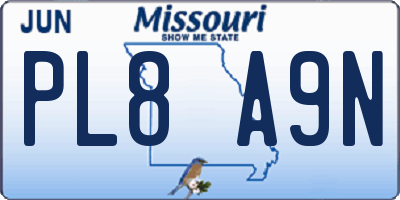 MO license plate PL8A9N