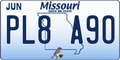 MO license plate PL8A9O