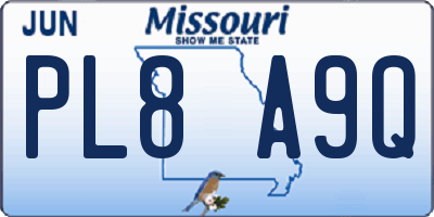 MO license plate PL8A9Q