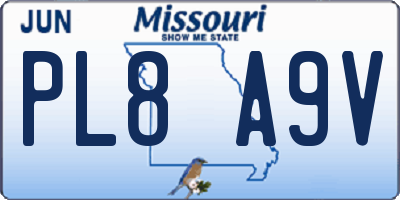 MO license plate PL8A9V