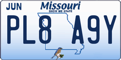 MO license plate PL8A9Y