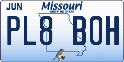 MO license plate PL8B0H