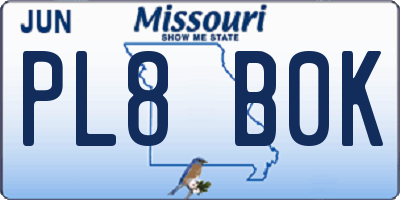MO license plate PL8B0K