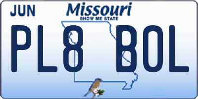 MO license plate PL8B0L