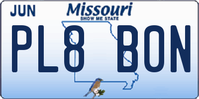 MO license plate PL8B0N
