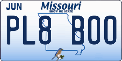 MO license plate PL8B0O