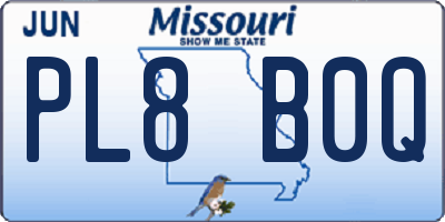 MO license plate PL8B0Q