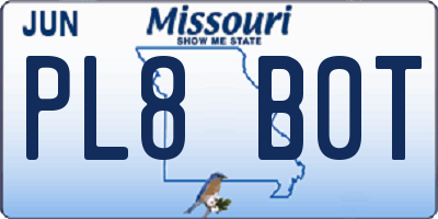 MO license plate PL8B0T