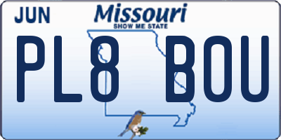 MO license plate PL8B0U