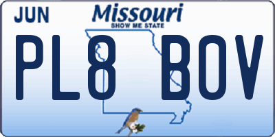 MO license plate PL8B0V