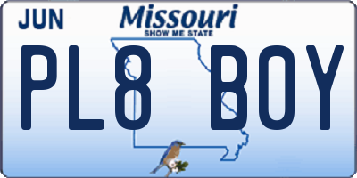 MO license plate PL8B0Y