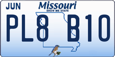 MO license plate PL8B1O