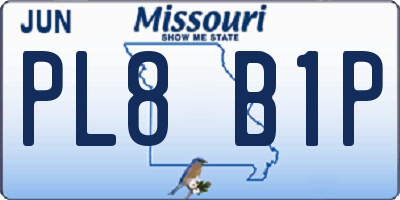MO license plate PL8B1P