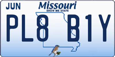MO license plate PL8B1Y
