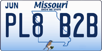 MO license plate PL8B2B