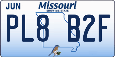 MO license plate PL8B2F