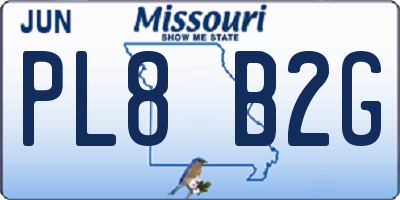 MO license plate PL8B2G