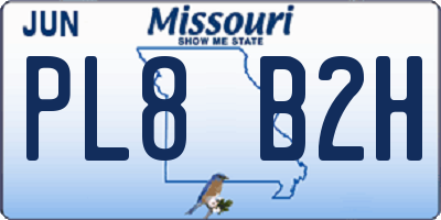MO license plate PL8B2H