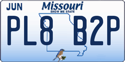MO license plate PL8B2P