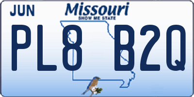 MO license plate PL8B2Q