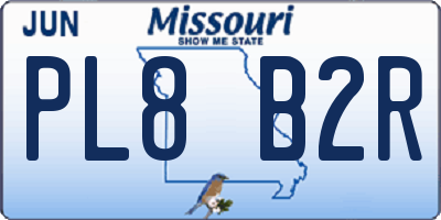 MO license plate PL8B2R