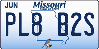 MO license plate PL8B2S