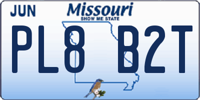 MO license plate PL8B2T