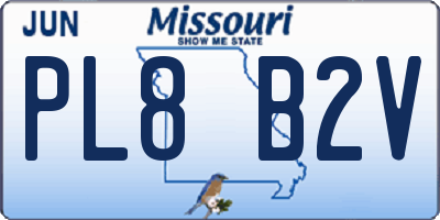 MO license plate PL8B2V