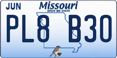 MO license plate PL8B3O