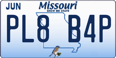 MO license plate PL8B4P