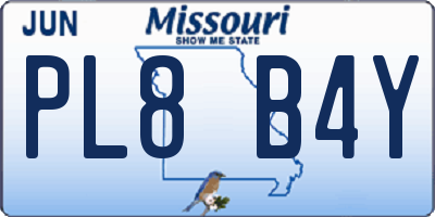 MO license plate PL8B4Y