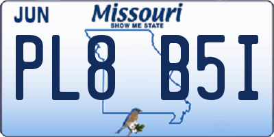 MO license plate PL8B5I