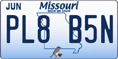 MO license plate PL8B5N