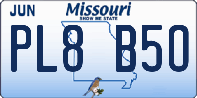 MO license plate PL8B5O