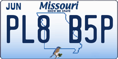 MO license plate PL8B5P