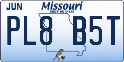MO license plate PL8B5T