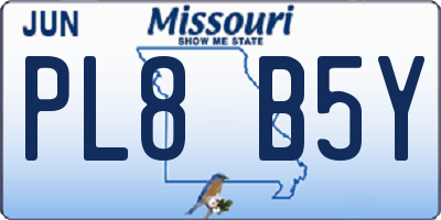 MO license plate PL8B5Y