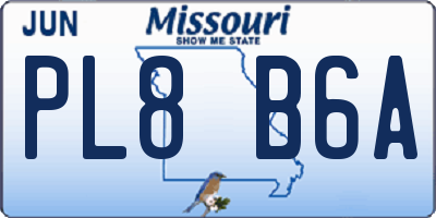 MO license plate PL8B6A