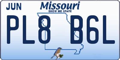 MO license plate PL8B6L
