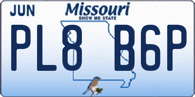 MO license plate PL8B6P