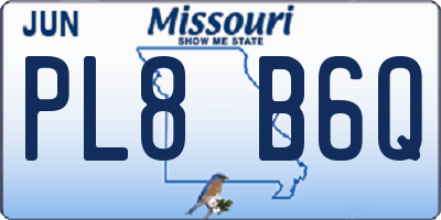MO license plate PL8B6Q