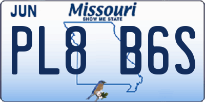 MO license plate PL8B6S