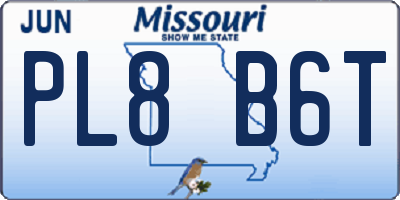 MO license plate PL8B6T