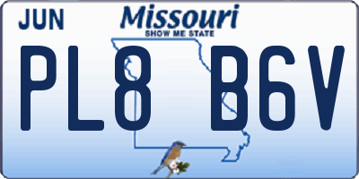 MO license plate PL8B6V
