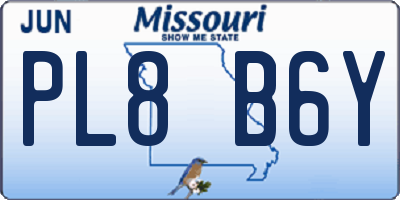 MO license plate PL8B6Y
