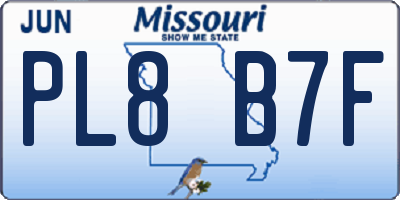 MO license plate PL8B7F