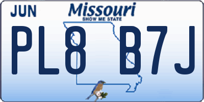 MO license plate PL8B7J
