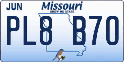 MO license plate PL8B7O