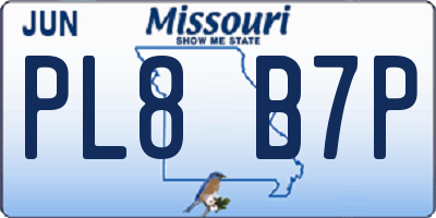 MO license plate PL8B7P