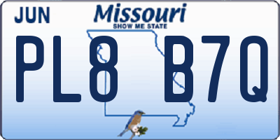 MO license plate PL8B7Q